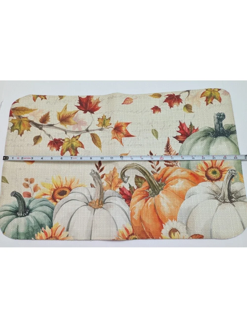 Fall Harvest Decorative Kitchen Mat Pumpkins Sunflowers Autumn Leaves 23x15